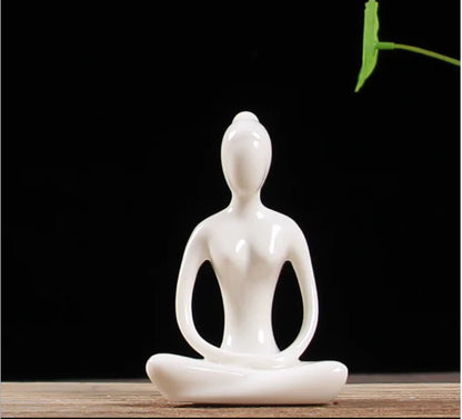 Abstract Yoga Girl Ceramic Home Decor Figurine