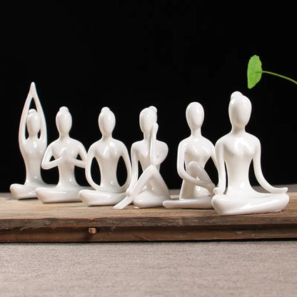 Abstract Yoga Girl Ceramic Home Decor Figurine